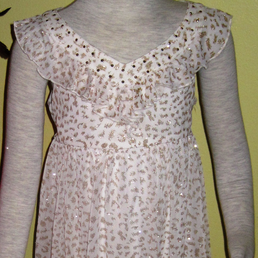 Justice Cheetah Leopard Bubble Party Dress 10 NWT - Picture 3 of 5